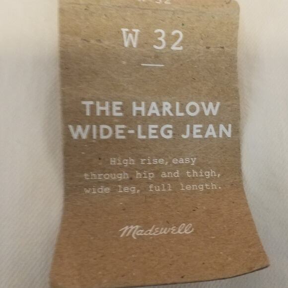 Madewell Harlow Wide-Leg Airy Denim Jeans White Size 32 NWT - Picture 8 of 8